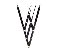 ZJchao Eyebrow Golden Ratio Caliper Eyebrow Measuring Tool Ruler Foldable Stainless Steel Measuring Tool Ruler (Black)