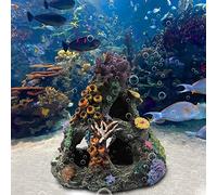 ZJchao Fish Tank Decorations, Simulation Mountain View Stone Ornament Aquarium Decor Artificial Mountain Hill View Stone Rock Cave Betta Fish Tank Accessories for Betta Cichlids