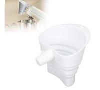 ZJchao Foldable Silicone Flour Funnel, Wide Mouth No Spill Stand Mixer Accessory Perfect for Baking Dry Wet Ingredients Easy Storage White