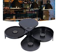 ZJchao Glass Rimmer 3 Tier Storage Tray Premium Quality Space Saving Foldable Design Sugar Salt Lime Juice Container for Cocktail Bars Home Parties Black ABS Plastic 446g