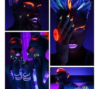 ZJchao Glow in The Dark Face Body Paint Kit for Halloween Party Cosplay Festival UV Reactive Makeup Art Supplies 6 Assorted Neon Colors (Colorful)