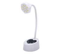 ZJchao Gooseneck Nail Lamp Foldable Nail Lamp Portable 27W Hands-Free Auto Sensor 360° Rotation 4 Timer Settings 1500mAh Battery 60 Min Use for Gel Polish Curing (White)