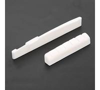ZJchao Guitar Bridge, Guitar Accessories Nut Saddle Set Acoustic Bridge White Pure Cow Bone Cutting for Folk Acoustic Accessories