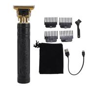 ZJchao Hair Trimmer Set, T Smoothly Accurate Cutting Electric Clipper with 4 Guide Combs, for Home Salon Beard Body Hair Grooming (Black)