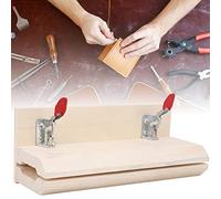 ZJchao Hand-Stitched Leather Sewing Clamp, Leathercraft Supplies 250mm Length Adjustable Width Beech Wood with Arrow Storage Case Handle for DIY Leathercraft Projects