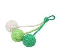 ZJchao Hanging Cat Toy, Cat Toys Balls Sisal Balls for to Scratch, Pat, Bite or Interactive Chew for Indoors Kittens (Green, Cyan, White)