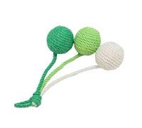 ZJchao Hanging Cat Toy, Sisal Balls for Cats to Scratch, Pat, Bite or Rope Toy Interactive Chew for Indoors Kittens (Green, Cyan, White)