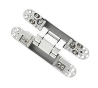 ZJchao Hinge Concealed the Adjustable 3D Door Hinge Zinc Alloy 180-Degree Opening Flexible Installation for Wooden Doors Heavy-Duty Load Capacity 40kg (Silver)