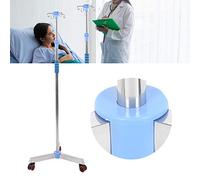 ZJchao Household Stainless Steel Pole with 2 Hooks, Adjustable Drip Stand Infusion Holder, Height Floor Movable Tripod Base, Portable Mobile Drip Bottle Stand for Home Care Hospitals Clinics