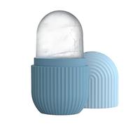 ZJchao Ice Mold Holder, Face Roller Silicone Mold Holder for Calm Skin & Shrinks Pores & Fade Fine Lines & DIY Ice Roller with Rose, Rice, Aloe, Chamomile, for & (Blue)