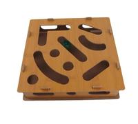 ZJchao Interactive Cat Puzzle Toy Box with Bell Balls - Mental and Physical Exercise for Indoor Cats, Safe Composite Board Maze Toy