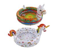 ZJchao Kids Inflatable Pool 2PCS Foldable Portable Blow Up Baby Pool with Cute Horse & Sheep Animal Shape for Home Outdoor Backyard Play