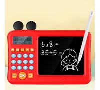 ZJchao Kids Math Learning Calculator with Notepad for Addition, Subtraction, Multiplication and Division Practice Educational Electronic Writing Pad (Red)