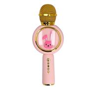 ZJchao Kids Microphone with Color Light Wireless Connection Handheld Battery Powered Karaoke Mic for Home Singing Fun Portable ABS Material 800mAh Lithium Battery Built in