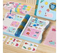 ZJchao Kids Scrapbook for Girls, Magical Secret Fun Surprise Box with Jewelry Stationery, Princess Diaries Set in Sky Blue