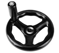ZJchao Kit 4" and 3 Spoke Hand Wheel for Milling Machine and Lathe Precision Adjustment, Durable Plastic Design 125mm Diameter