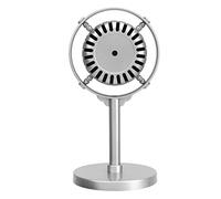 ZJchao Large Retro 1940s Vintage Retro Microphone Prop Model - Plastic Microphone for Stage Photography, Vintage Theme Scenes, and Karaoke Singing (Silver)