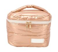 ZJchao Large Travel Makeup Bag with Double Zip Closure Padded Handle for Toiletries Gym Daily Use, 20x14x18cm Multi Compartment Water-Resilience PU Quilted Fabric (Large Size)