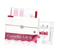 ZJchao Lash Lift Kit Professional Eyelash Perm Kit with 2-Step System for Long-Lasting Curls Up to 90 Days 20-30 Uses Includes Perm Solution Fixative Nourishing Gel Tools (Camellia Double Effect