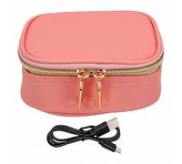 ZJchao LED Mirror Makeup Bag Vanity Case with Mirror 3 Light Modes Adjustable Brightness Detachable PU Leather Portable Cosmetic Bag for Women Travel Commuting Touch Ups (Pink)
