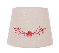 ZJchao Linen Lampshade E27 E14 Beige 8.5 Inch Hand Embroidery (Red)
