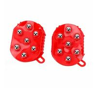 ZJchao Lymphatic Massage Glove Roller Ball Glove Massager Handheld Massage Roller with Rolling Balls for Muscle Relaxation Back Arms Legs (Red)