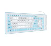 ZJchao Mechanical Keyboard, Foldable Silicone Keyboard with 103 Keys USB Wired Silicon Foldable Mute Fadeless Foldable Keyboard Typewriter Keyboard Computer Keyboards for PC (Blue)