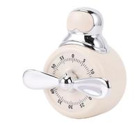 ZJchao Mechanical Kitchen Timer, Vintage Wind Up Timer with Loud Alarm and Powerful Magnet for Cooking Baking Studying Yoga Pomodoro (Creamy White)