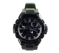 ZJchao Men's Digital Wrist Watches, Dual Display Electric Watch 50m Waterproof Timekeeping Shockproof Multi Function LED Men Analog Sports Watch for Men OD Green