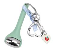 ZJchao Mini Ice Roller for Face Eyes Portable Cooling Facial Massage Tool Stainless Steel Head Keychain Design Reduce Puffiness Eye Strain for Office Workers Students Green