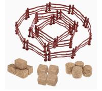ZJchao Miniature Fence Set Miniature Straw Stacks Mini Straw Stacks Artificial Interlocking Plastic Fairy Garden Fence with 12 for Doll Houses and Xmas Scenes (Brown)