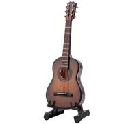 ZJchao Miniature Guitar, Small Guitar Wooden Desk Display Instrument Model Miniature Model for Bedroom Art Wall, Music Studio, Christmas, Wedding, Party, (Coffee Color #03)