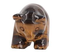ZJchao Mixed Crystal Gemstone Panda Bear Statue, Yellow Tiger Eyes Animal Sculpture for Home Office Decoration and Crystal Therapy Stone Figurine