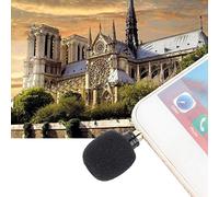 ZJchao Mobile Phone Microphone, Microphone Mini 3.5mm Black Portable Mini for Mobile Phone Recording (Three Poles)