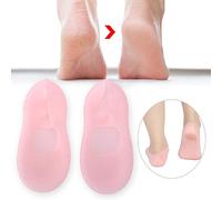 ZJchao Moisturizing Silicone Socks for Women, Anti-Split, Protect for Foot Care Tools, 2Pcs(L-Rose)