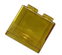 ZJchao Money Saving Box, Transparent Plastic Building Block Design Rectangular Money Saving Bank Box Clear for Kids Boys Girls (8.9x8.9x9.2cm / 3.5x3.5x3.6in)