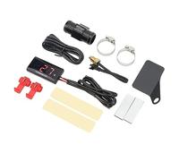 ZJchao Motorcycle Digital Temperature Gauge - Ultra Thin DC 12V LCD with 22mm Sensor Adapter for Most Bikes, Alert Feature & Easy Installation Red (Red)