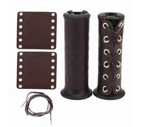 ZJchao Motorcycle Grip Covers, Motorcycle Leather Handlebar Hand Grip Covers Universal Modification Accessories (Brown)