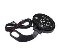 ZJchao Motorcycle LED Voltmeter Digital 9-24V High Accuracy ABS Battery with Low Voltage Alert for Safe Riding