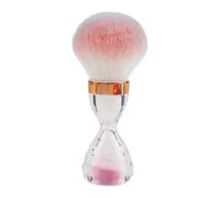 ZJchao Nail Dust Brush Hourglass Shape Large Soft Cleaning Brush for Manicure Powder Debris Sweeping (Pink)