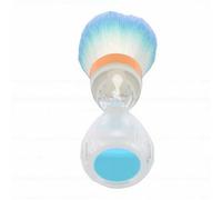 ZJchao Nail Dust Brush Soft Fiber Gentle Dust Removal Hourglass Shaped Base Makeup Powder Blush Dusting Brush for Nails Professional Salon Home Manicure 11cm (Pink)