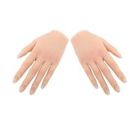 ZJchao Nail Practice Hand Model Flexible Lifelike Silicone Fake Hands for Nail Art Training Practice Ring Display Acupuncture Left Right Hand 1 Pair