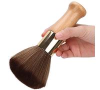 ZJchao Neck Duster Brush Hair Cleaning Brush Shaving with Soft Bristles Curved Handle for Removing Broken Hair After Haircut (Wood Color)