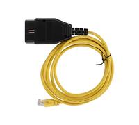 ZJchao OBD2 Cable, Yellow ENET Coding Cable OBD2 Diagnostic Programming with CD Replacement for F Series 3 Series 5 7 GT X3