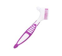 ZJchao Partial Dentures Dual-Sided Denture Cleaning Brush Set Oral Care Tool Comfortable Grip Lightweight Portable 2pcs