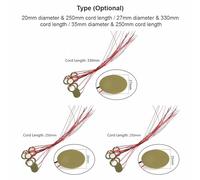 ZJchao Piezo Pickup, 15pcs Piezo Pickup Acoustic Guitar 35mm Amplifiers Discs Disc Transducer Preamp for Acoustic Guitar Drum (20mm diameter & 250mm cord length)