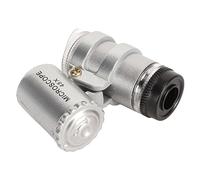 ZJchao Portable 45X Mini Pocket Microscope with Adjustable LED Lights, Foldable 45X Adjustable Focus Multipurpose Lightweight Pocket Microscope Protective Cover for Antiques