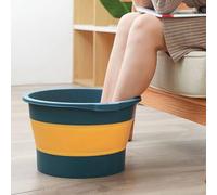 ZJchao Portable Foldable Foot Soak Tub with Massage Nodes for Home, Travel, Dorm Use Heavy Duty Plastic Footbath for Relaxation & Comfort (Blue Yellow)