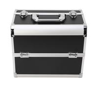 ZJchao Portable, Large Space Cosmetic Train Case for Beauty Hairdressing Nail Art Tattoo with a Multilayer Design for Items Classification (Black)