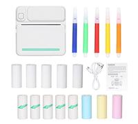 ZJchao Portable Pocket Size Thermal Printer Wireless BT Printer Simple Operation Support Photo Notes Errors Text Memo Printing Pink Green Optional 57mm Paper Size 151g Lightweight (Green)
